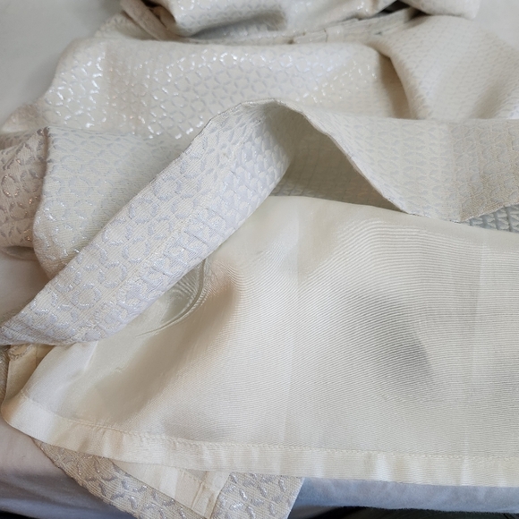 Alex Marie Vintage White Sleeveless Sheath Dress Midi, Metalic Details Size 8 - Picture 10 of 14